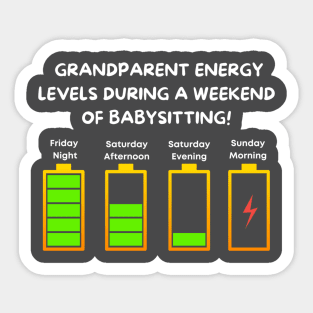 Funny Grandparent Babysitting Sticker